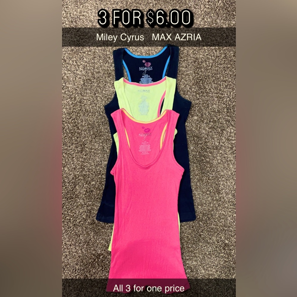 Miley Cyrus MAX AZRIA Tank Tops. 3 for 1 price